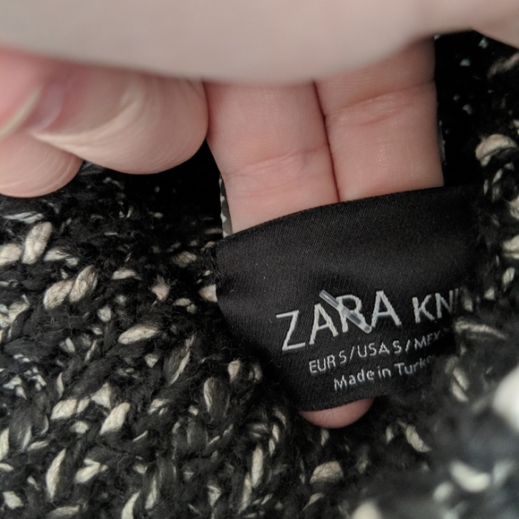 Zara knit | black & White chunky knit tunic dress⭐ - Picture 5 of 7
